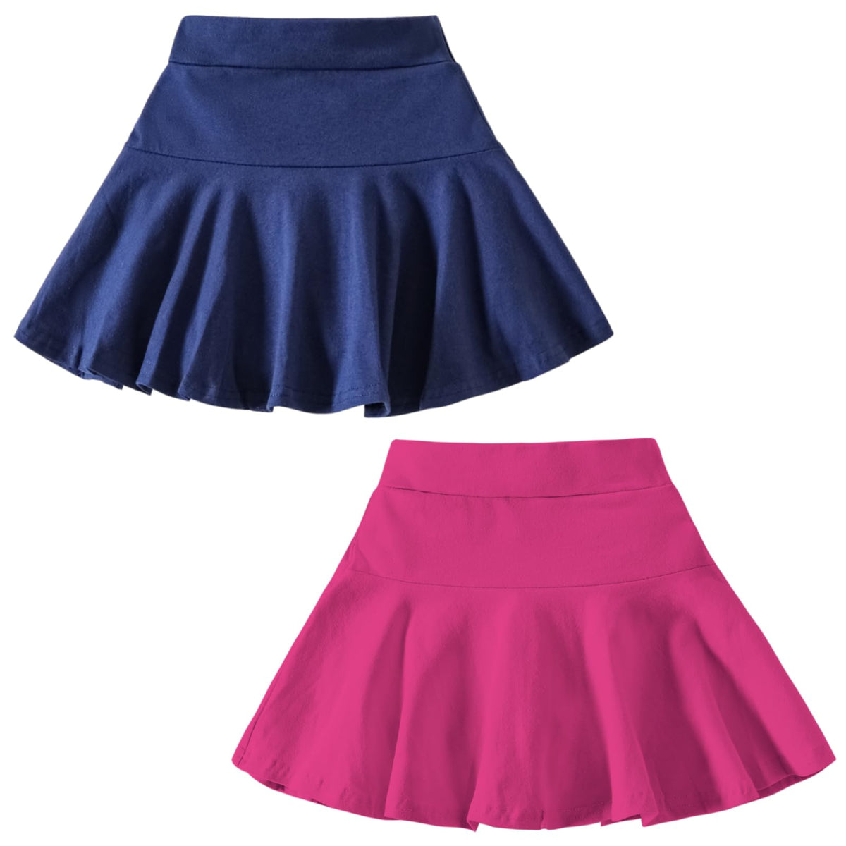 DREAM BUS 2 Pack Girl Pleated Skirts Built in Shorts Little Kid Tennis Skorts Toddler Girl Athletic Flowy Skorts Skirts