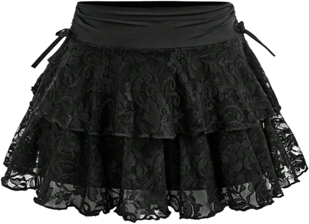 SOLY HUX Girl's Cute Mini Skirt with Built-in Shorts