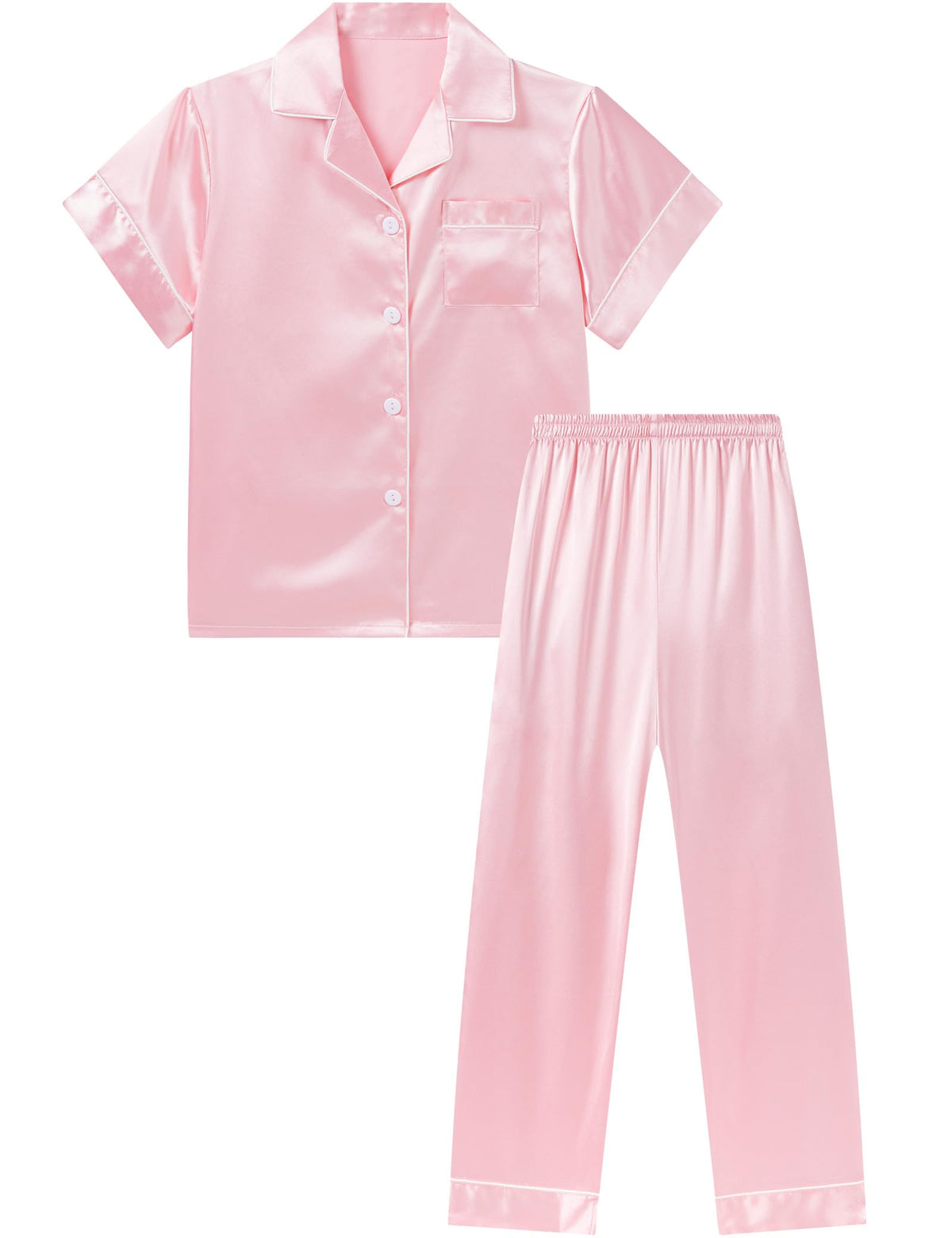 DIPUG Girls Pajamas Silk Pjs Soft Sleepwear for Kids