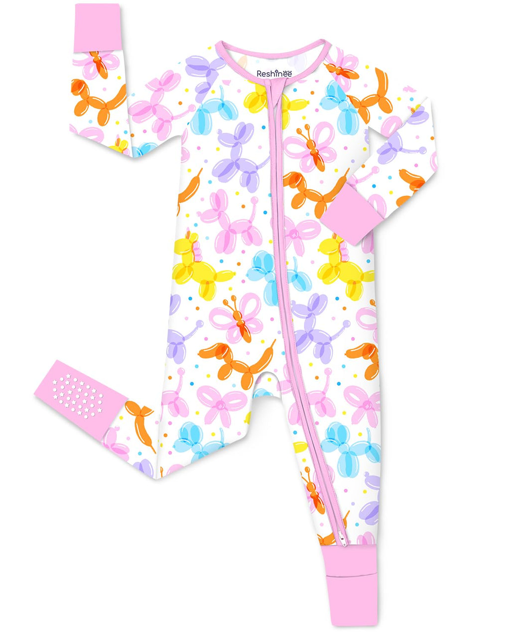 babee Reshinee Viscose derived from bamboo Baby Pajamas Convertible Footie Sleepers for Baby Girl 2-Way Zipper Onesies 0-24M