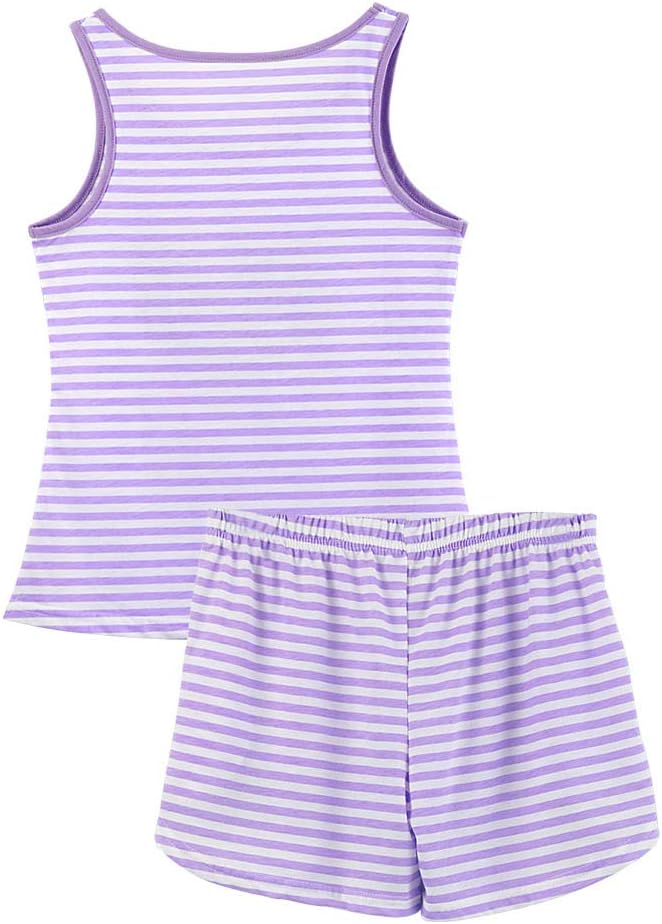 Cozchique Girls Soft Striped Summer Tank Top & Shorts Pajama Set Sizes 6-18