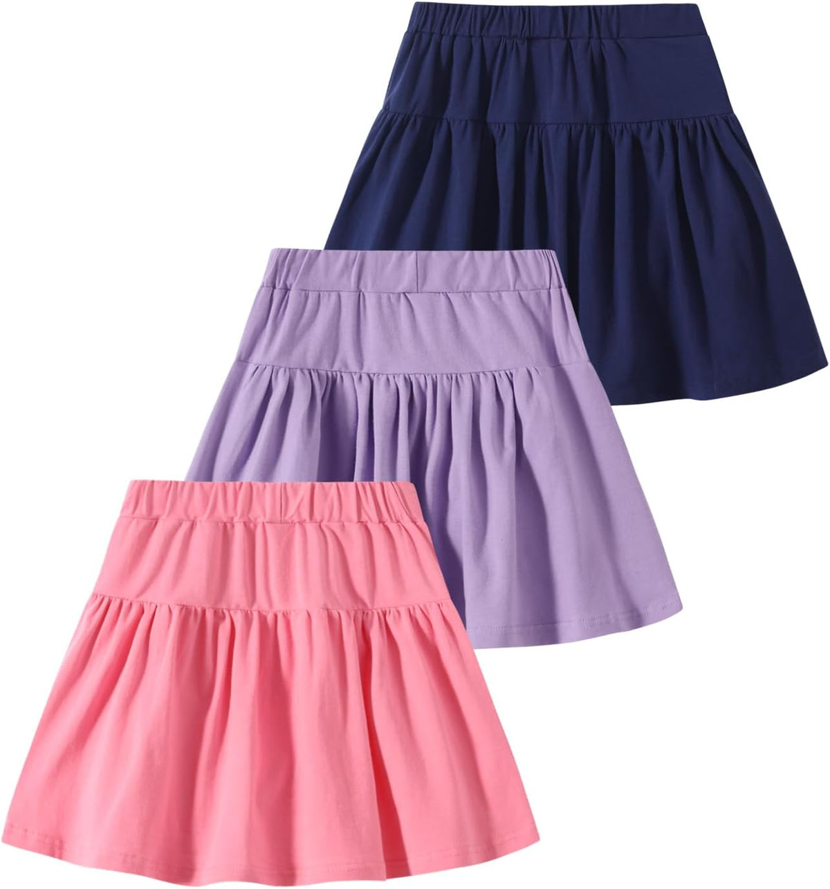 A-line Skirts for Girls Kids Ruffle Tennis Skort with Built-in Shorts