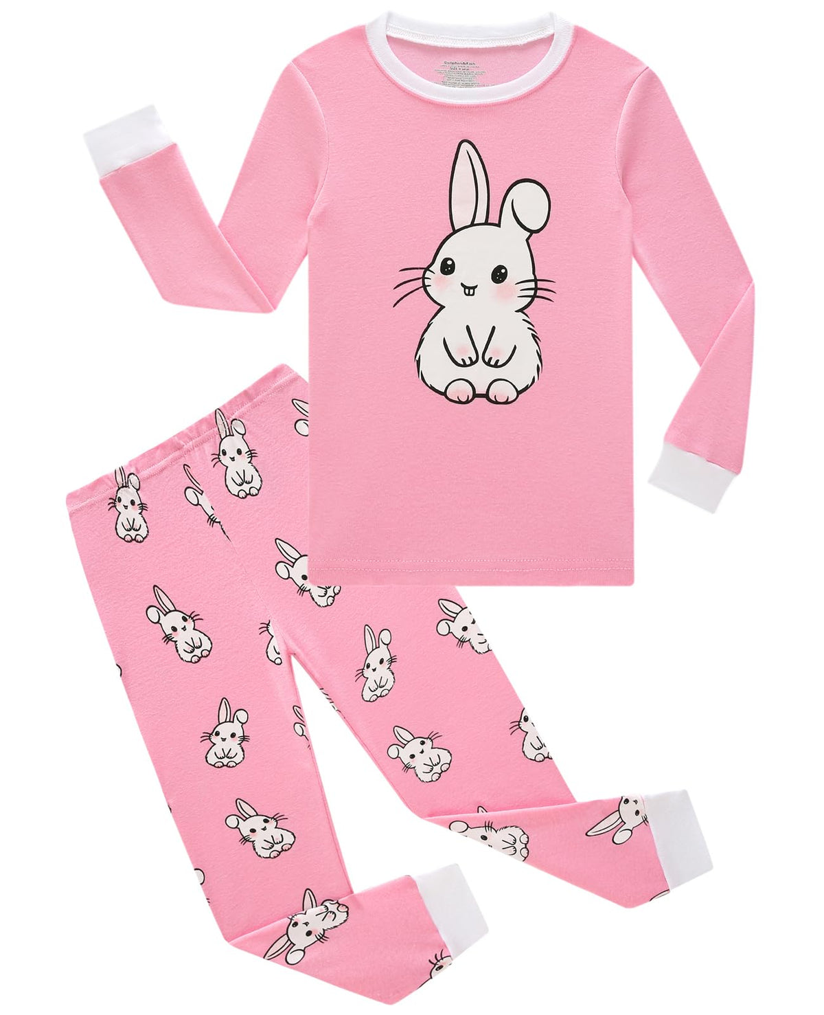 Dolphin&Fish Girls Cotton Pajamas Toddler 2 Pieces Pjs Kids Sleepwear Clothes Long sleeve Sets
