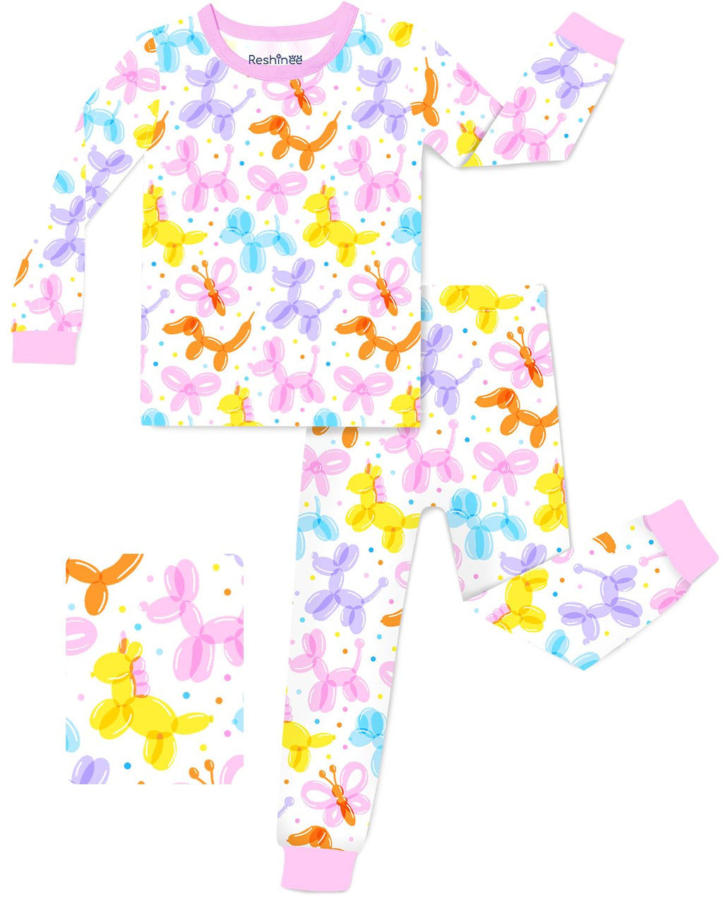 babee Reshinee Bamboo Viscose Toddler Girls Kids Pajamas Unicorn Mermaid Pjs Long Sleeve Snug fit 12M-8Y 2pcs Soft Jammies