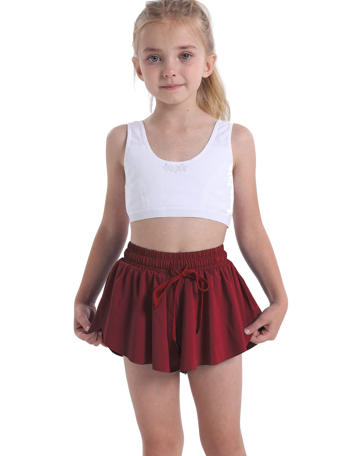 3 Pack Butterfly Flowy Shorts Skirts for Girls Tennis Cheer Stuff Athletic Preppy Running Sports Skirt for Teen Girls
