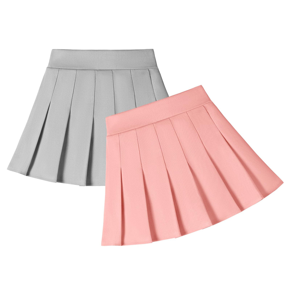 2 Pack Toddler Girls Pleated Tennis Skorts with Built-in Shorts