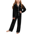 QPANCY Girls Pajamas Set Kids Velvet Button Down Pjs Long Sleeve Pants