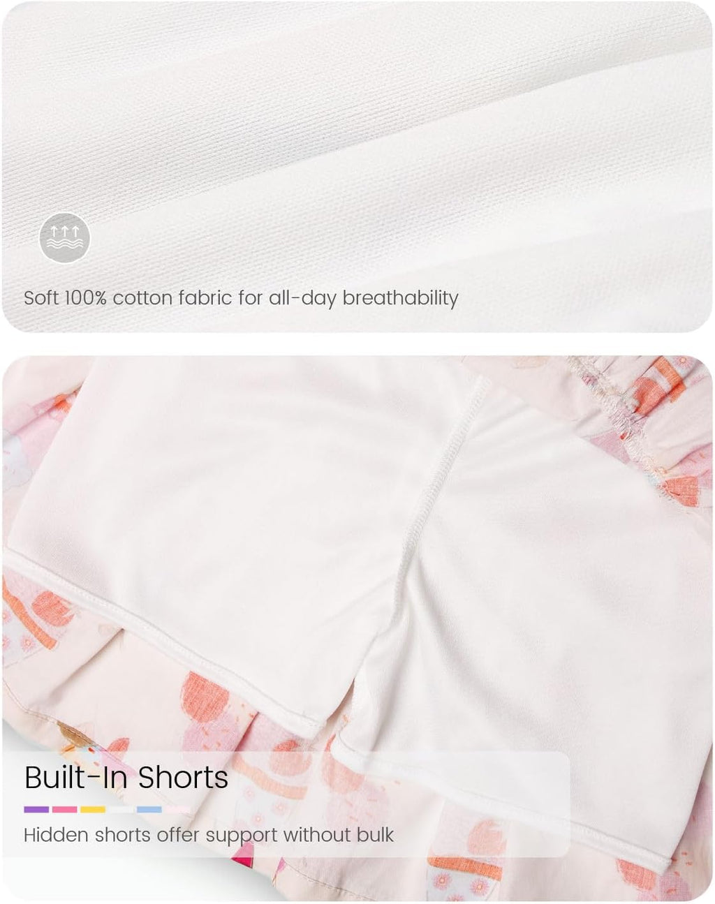 Girls and Toddlers Skirts Floral & Plaid Mini Skirt with Built-in Shorts