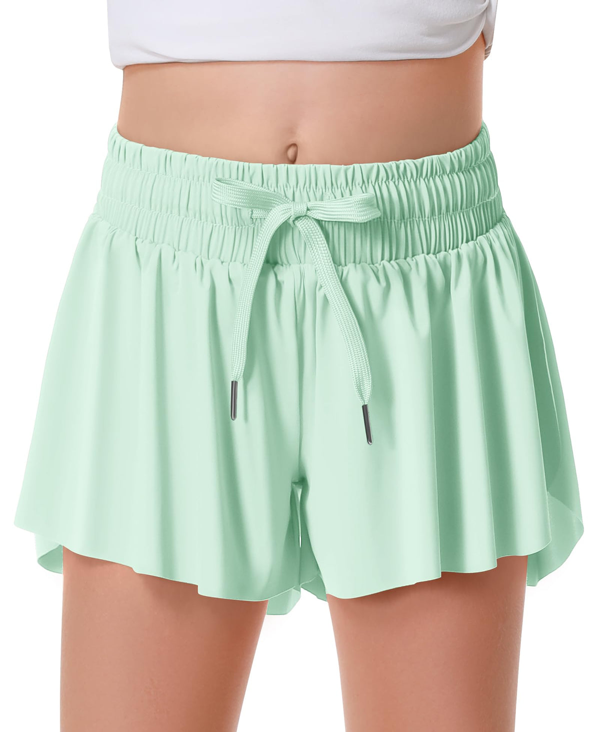 DOCUMO Girls Flowy Butterfly Shorts with Pockets 4-14Y