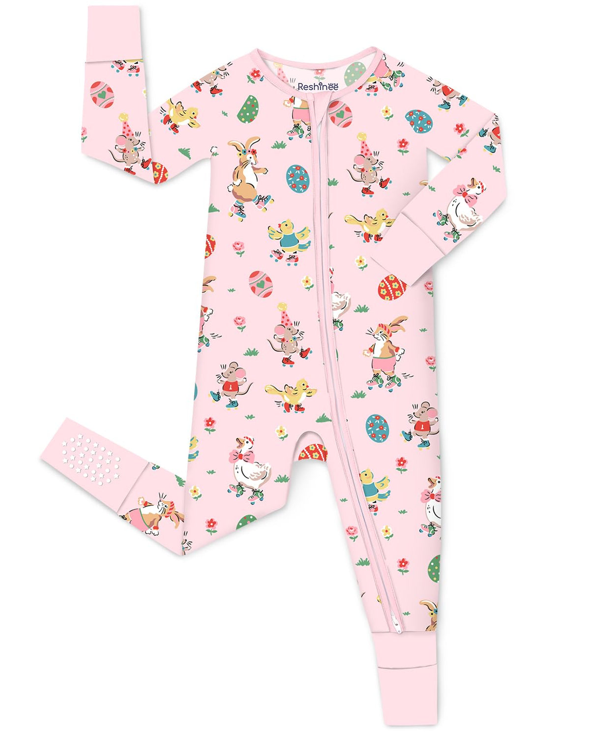babee Reshinee Viscose derived from bamboo Baby Pajamas Convertible Footie Sleepers for Baby Girl 2-Way Zipper Onesies 0-24M