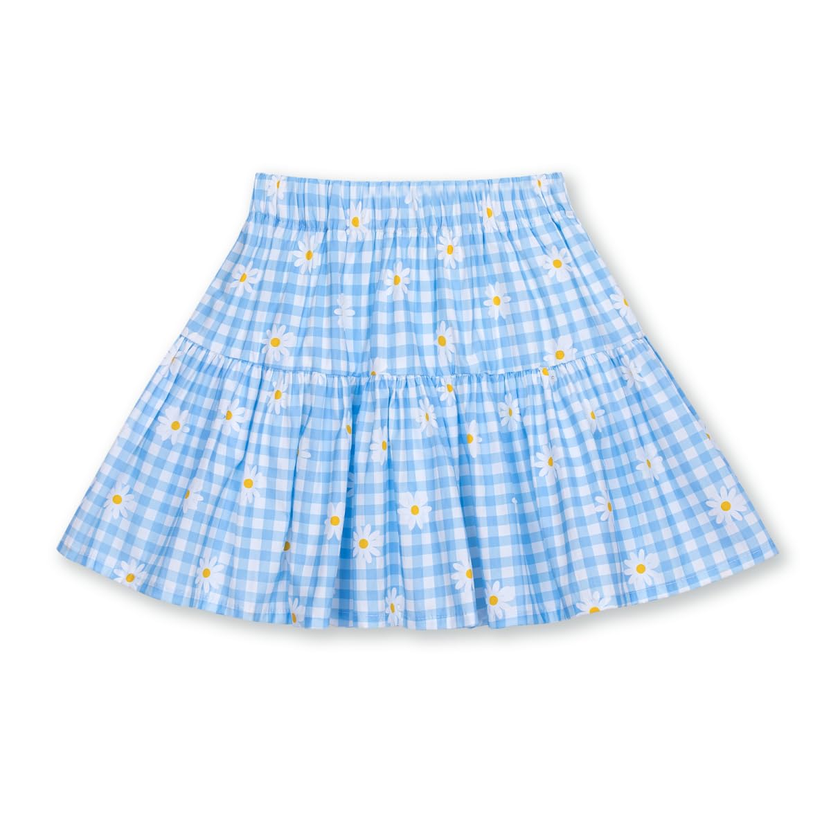 Girls and Toddlers Skirts Floral & Plaid Mini Skirt with Built-in Shorts