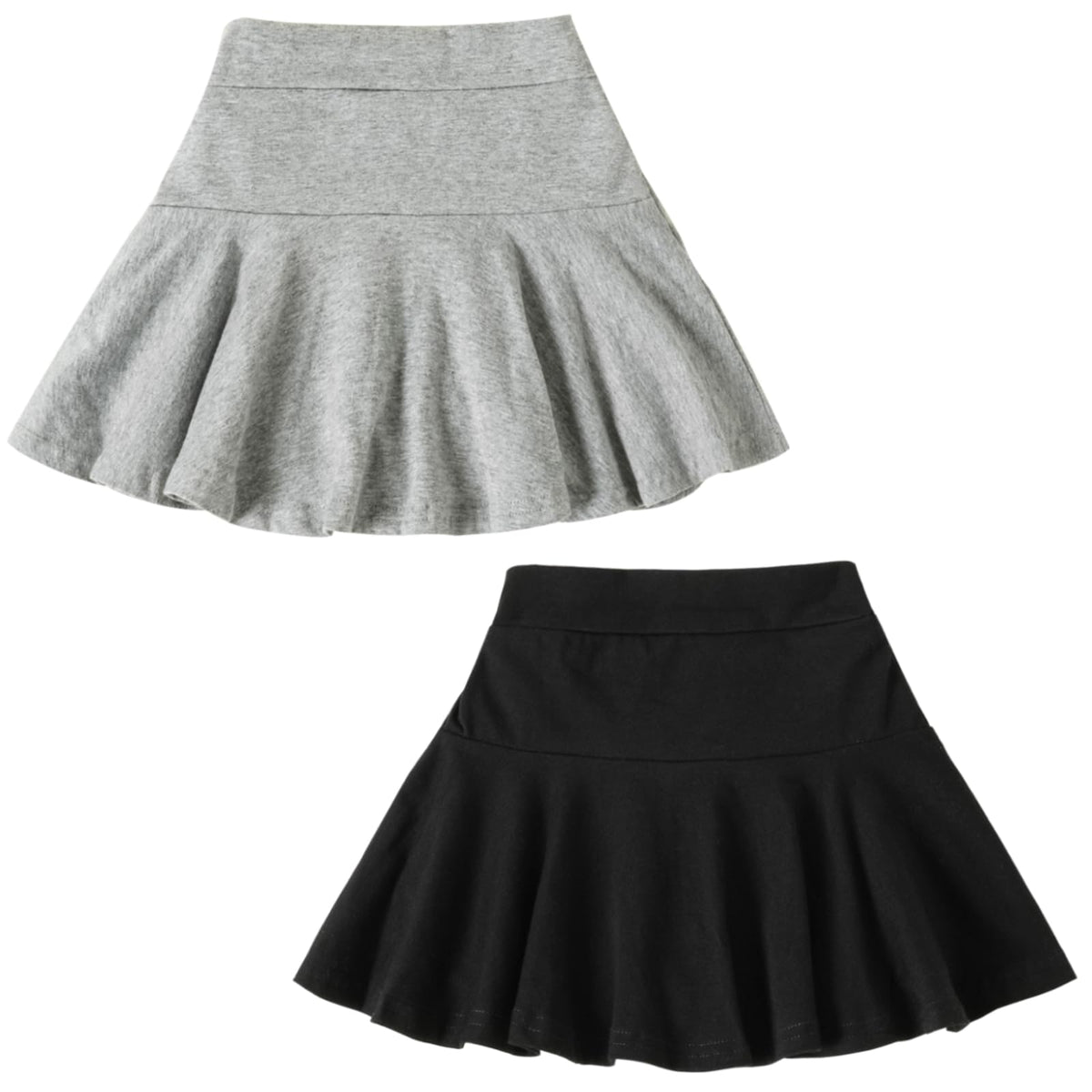 DREAM BUS 2 Pack Girl Pleated Skirts Built in Shorts Little Kid Tennis Skorts Toddler Girl Athletic Flowy Skorts Skirts