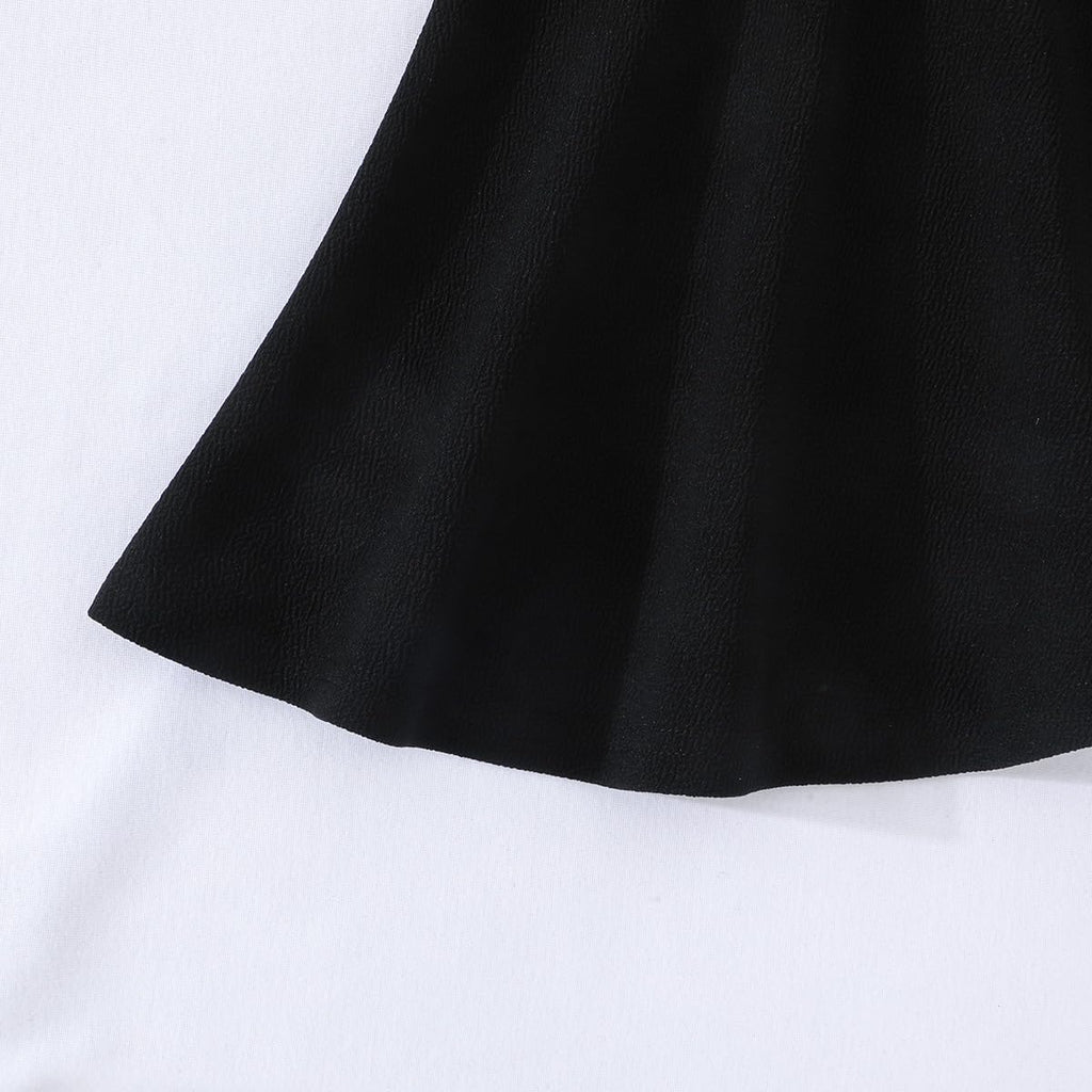 Girls Solid Skater Skirt High Waist Flared A-Line Mini Casual Skirt