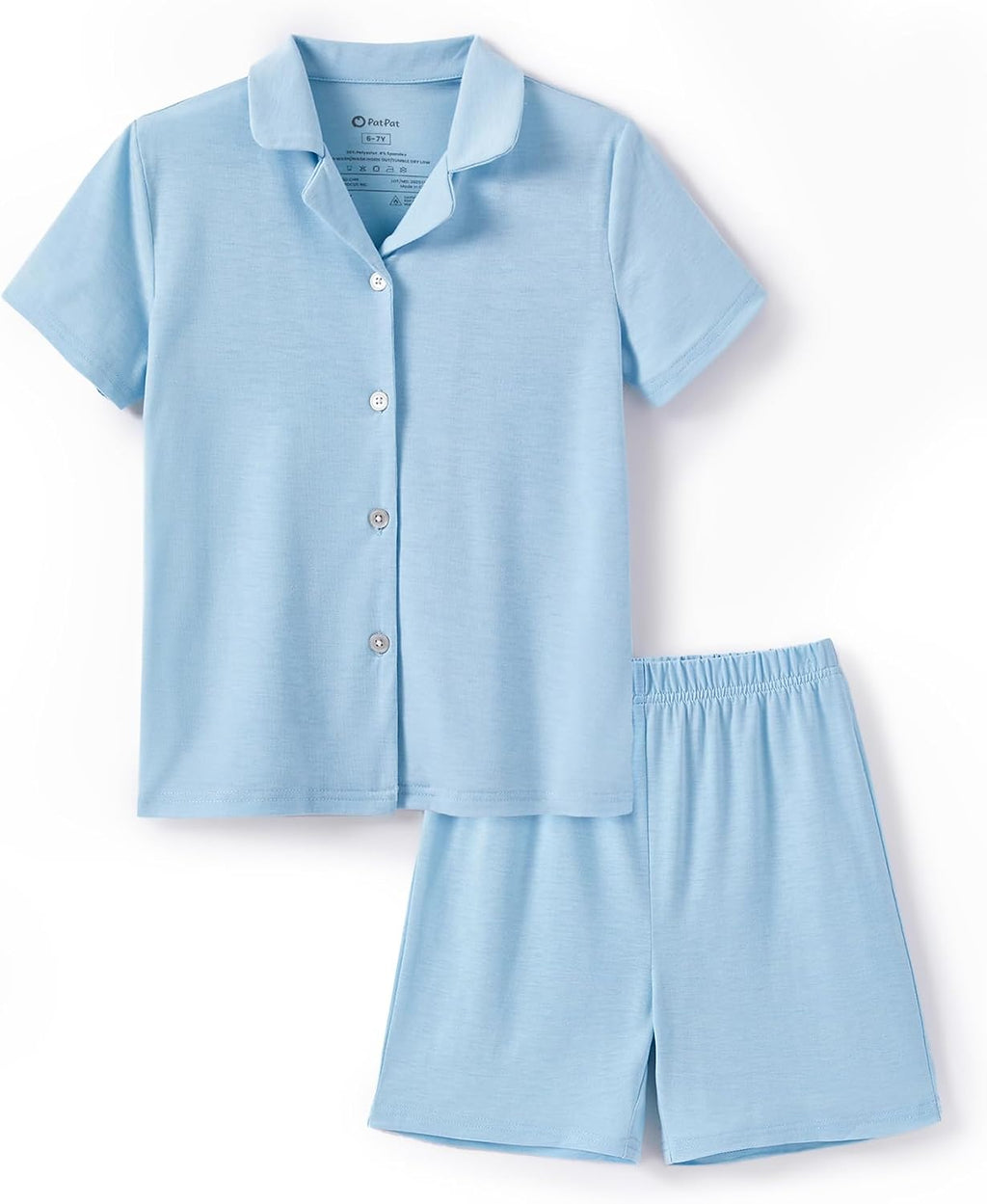 PATPAT Girls Button Down Pajama Sets Soft 2 Piece Kids Summer Loungewear