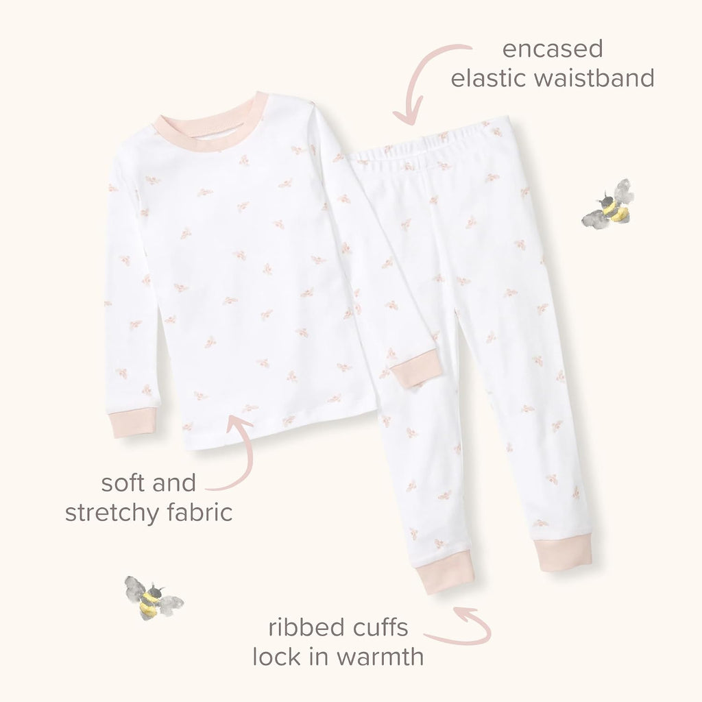 Burt's Bees Baby Girls Organic Cotton Pajamas, Toddler PJ Set, 2-PC