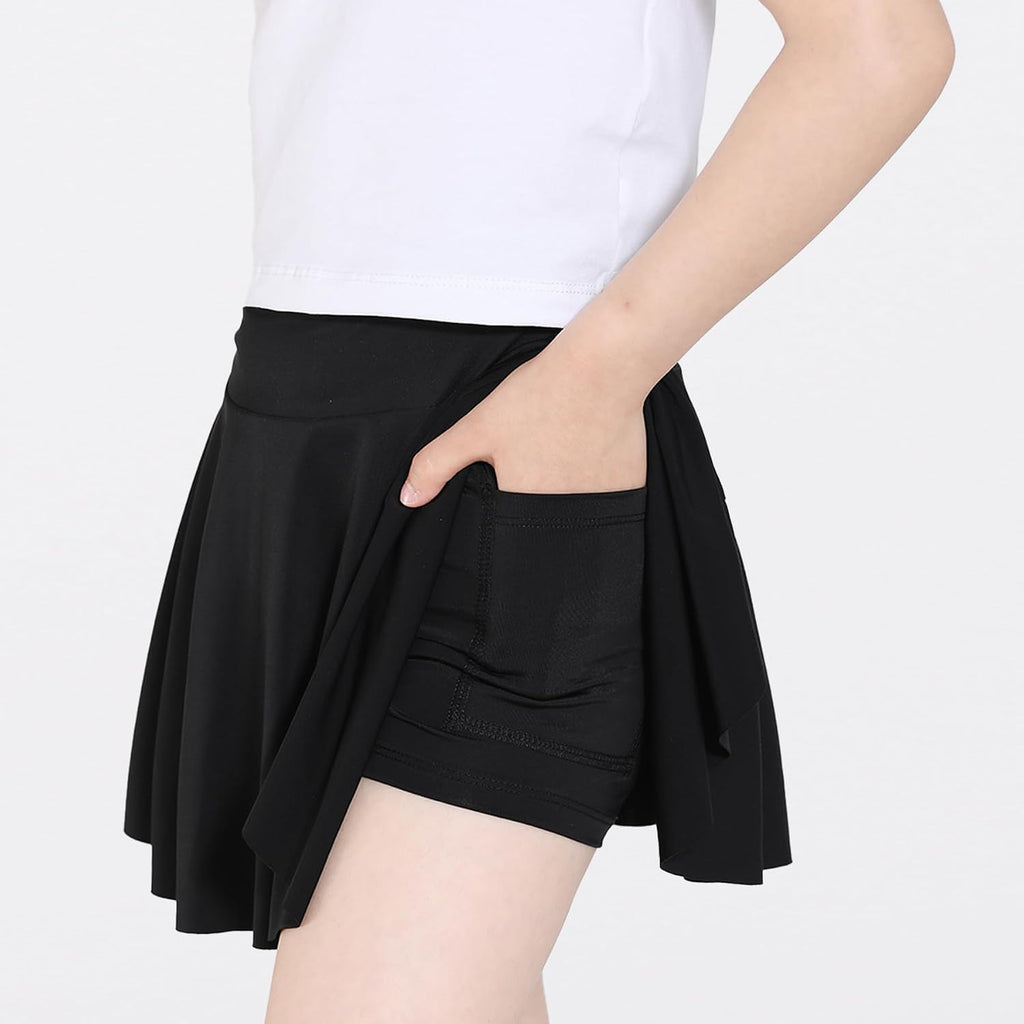 Skort Girls, Athletic Skirts for Tennis Golf, Butterfly Flowy Shorts for Kids, Shorts with Pocket
