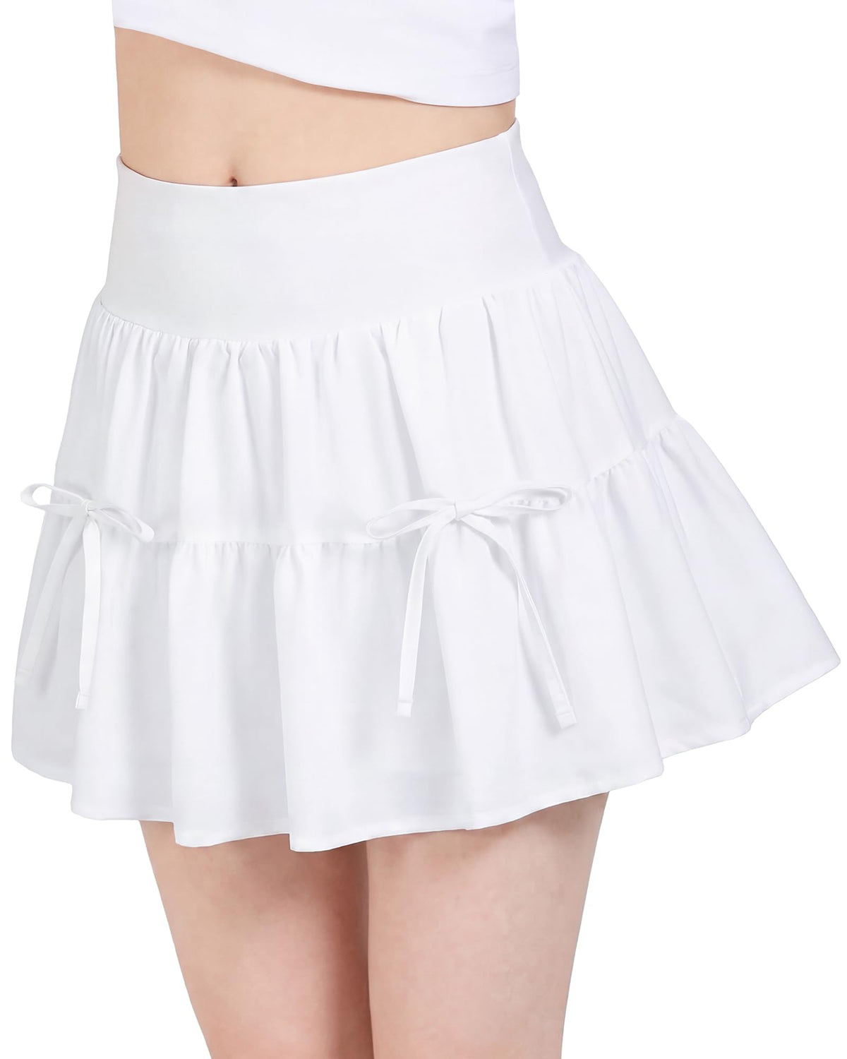 Stelle Girls Tiered Skirt with Built-in Shorts, Pockets & Bows