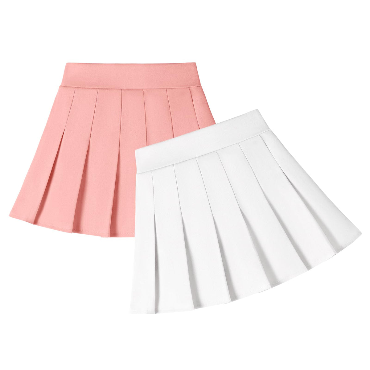 2 Pack Toddler Girls Pleated Tennis Skorts with Built-in Shorts