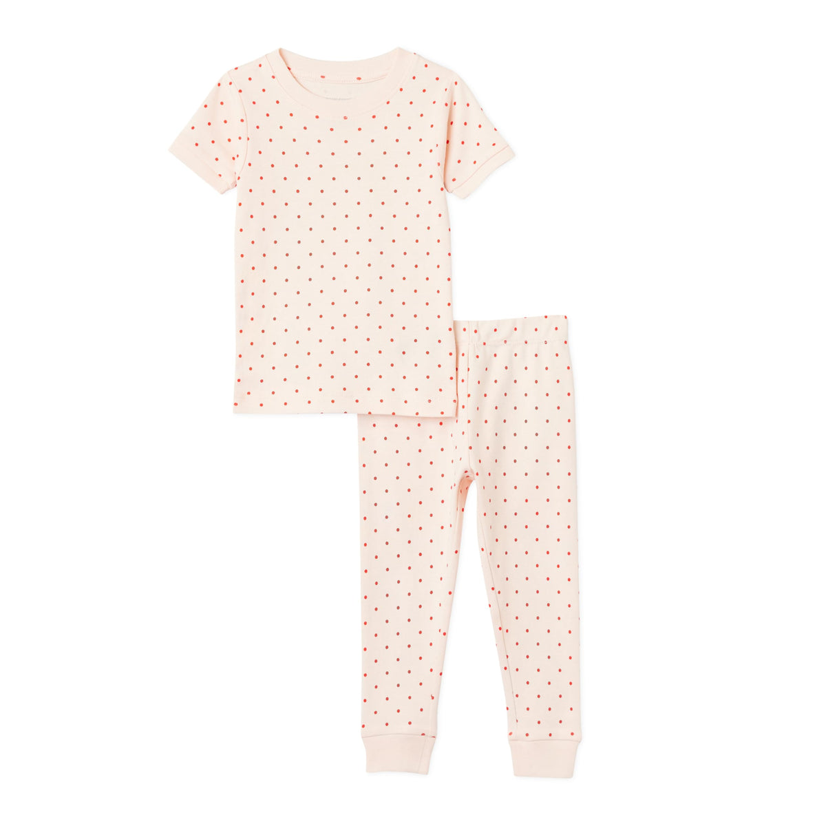 Amazon Essentials Girls' Snug-Fit Cotton Pajama Set, Short-Sleeve T-Shirt and Pants
