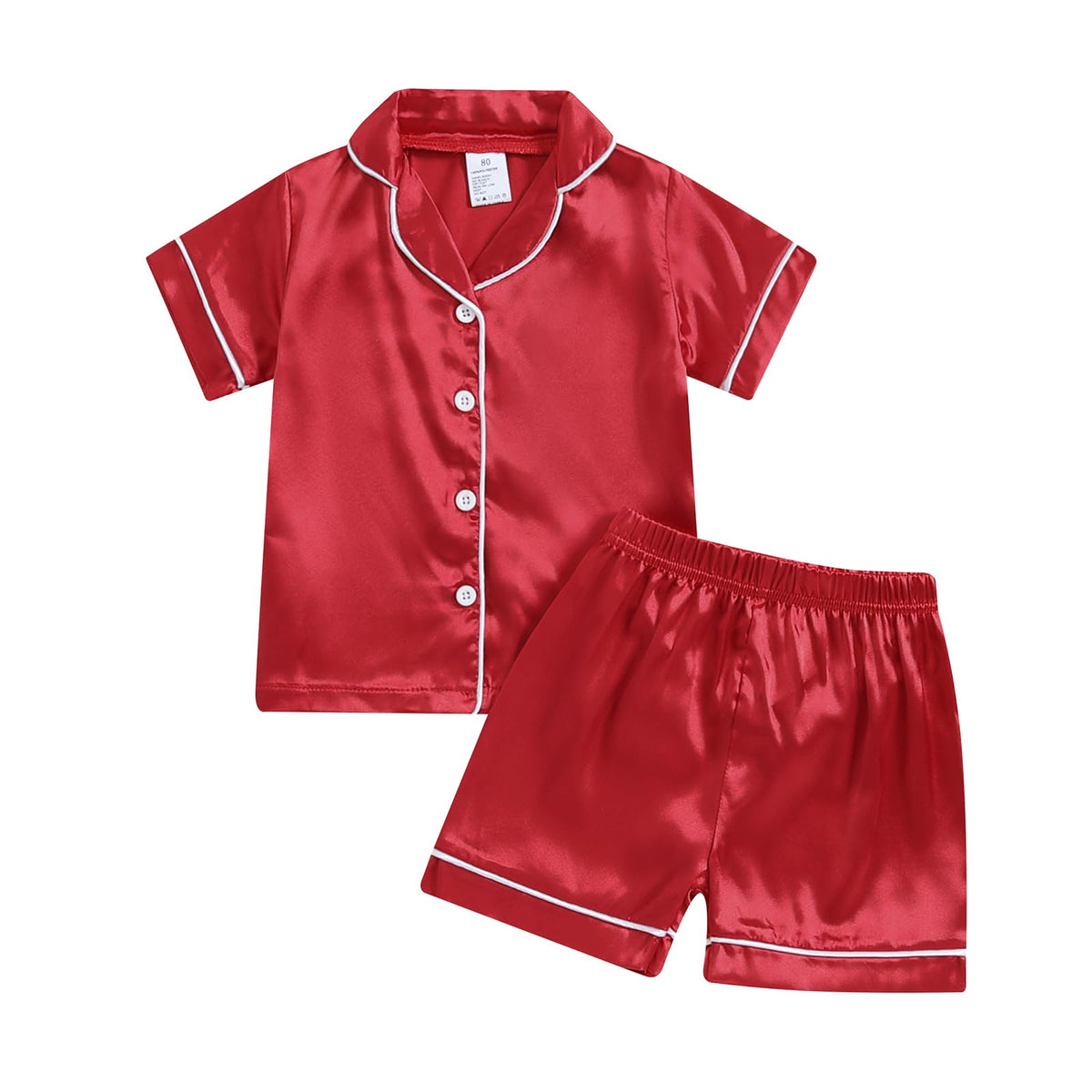 Ayalinggo Toddler Kids Girl Silk Pajamas Baby Ruffled Sleeve Button Down Satin Silk Pjs Sleepwear Loungwear Shorts Set