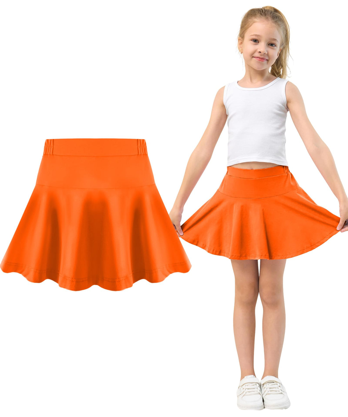 Toddler Skirt Little Girls Athletic Uniform Skorts Golf Outfit Cheer Tennis Skirts with Shorts