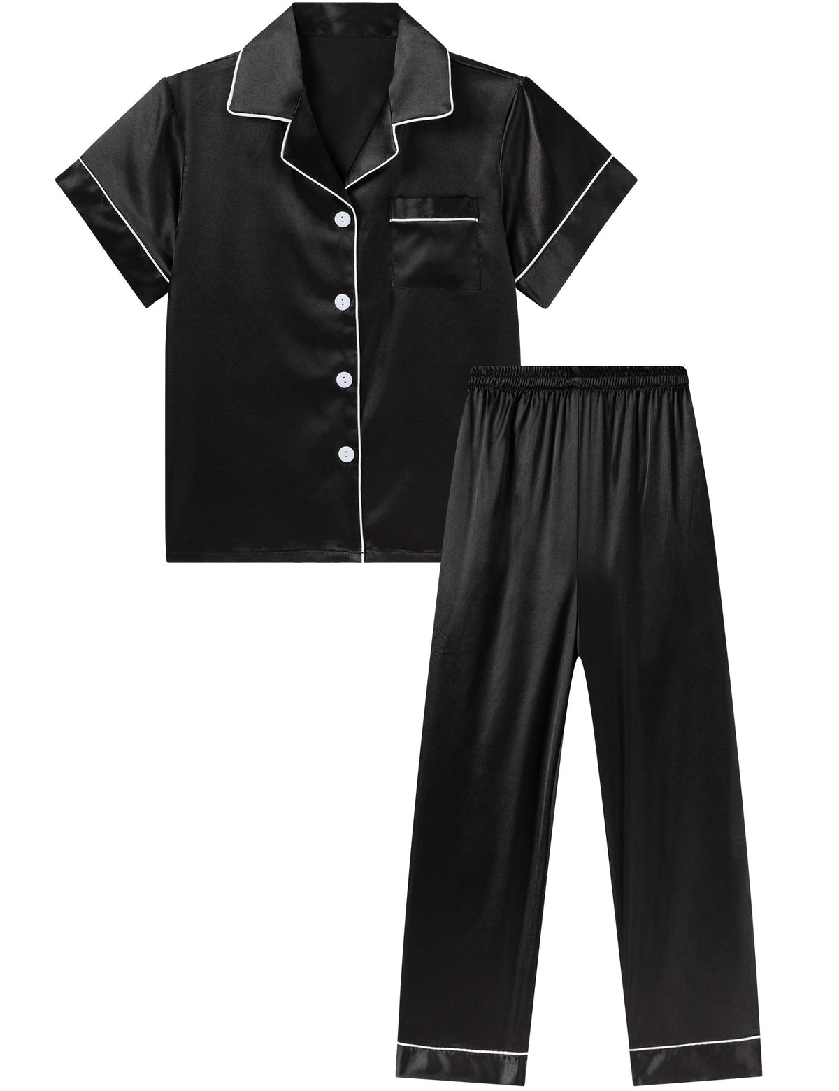 DIPUG Girls Pajamas Silk Pjs Soft Sleepwear for Kids
