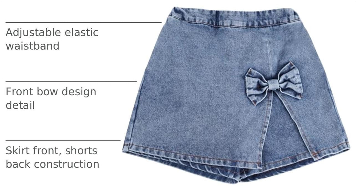 Girls Denim Skirt Toddler Girls Jean Skorts for Kid 3T-9Y Jean Shorts