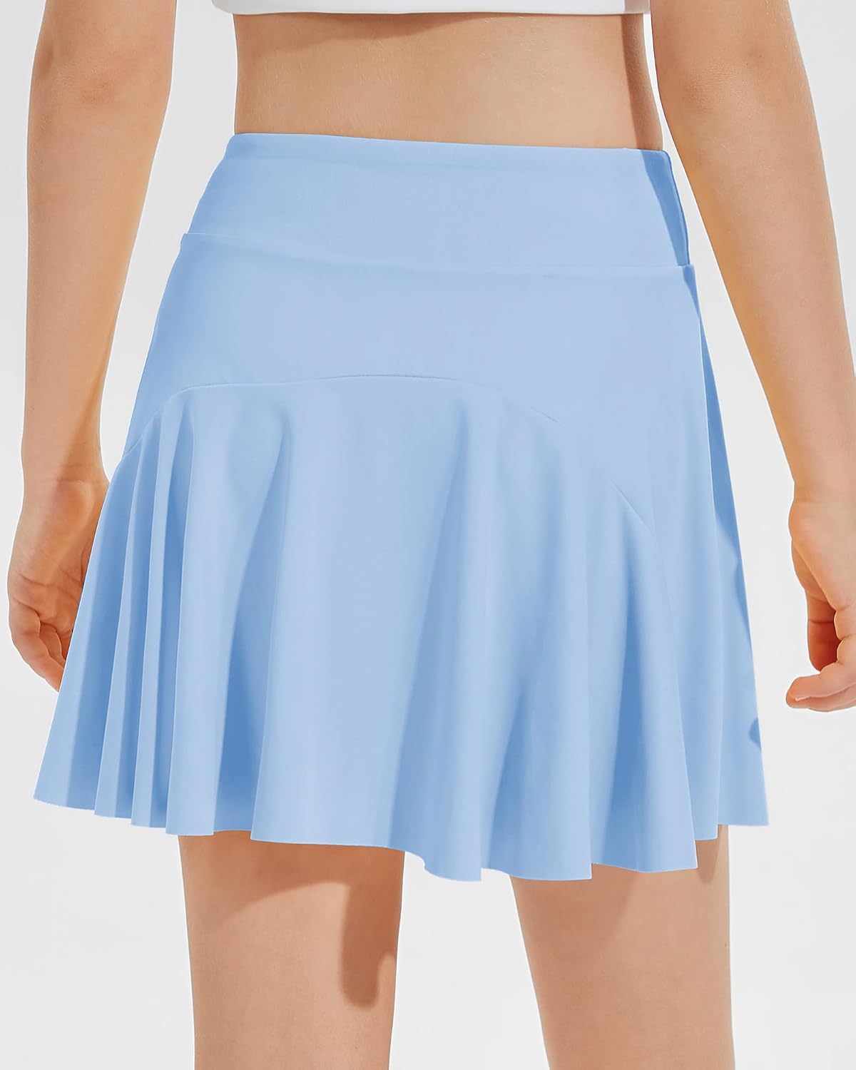 Girls Tennis Skirts, Casual Cute Kids Girls Athletic Skorts with Pocket Liner, Workout Sports Running Shorts, 5-14Y