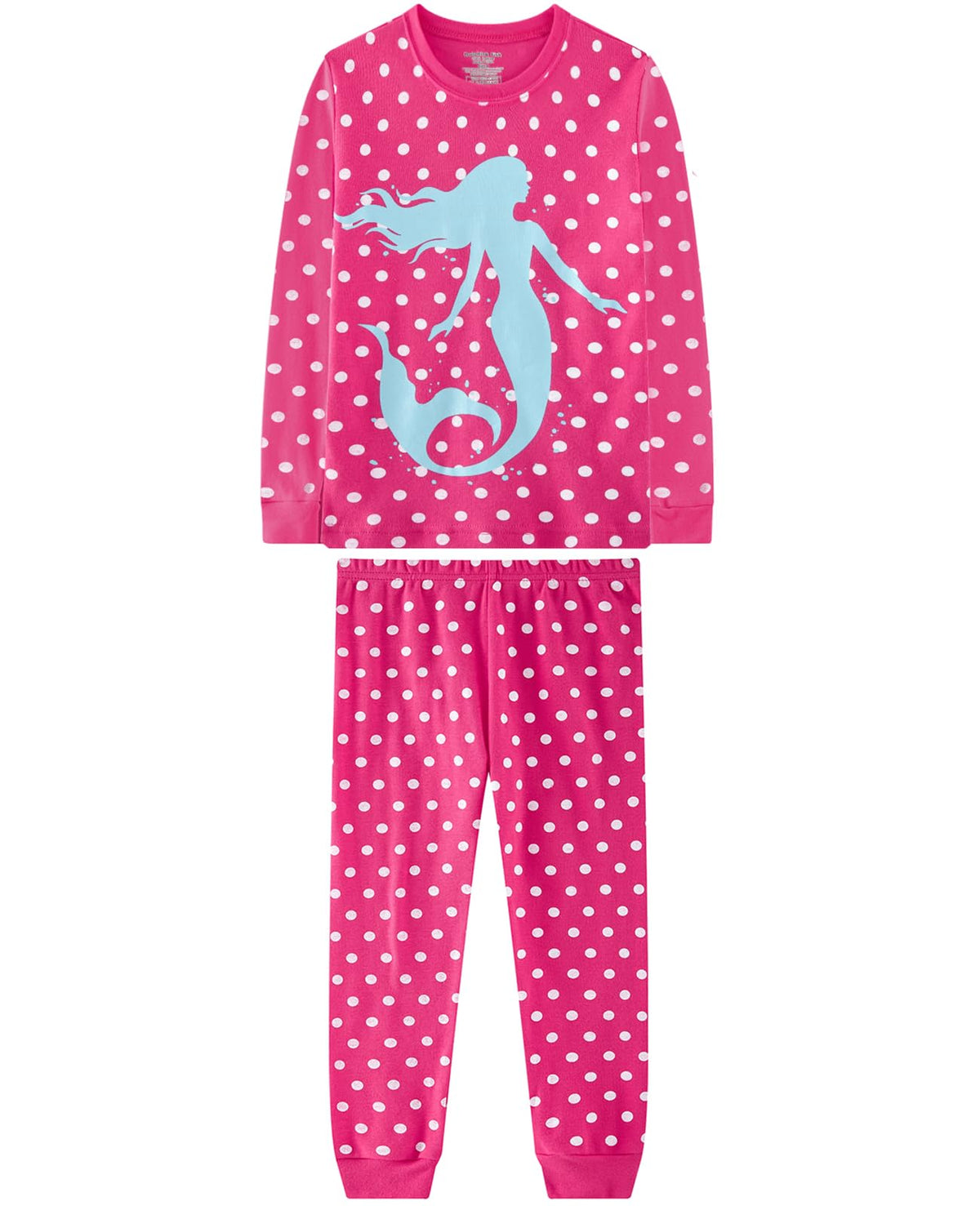 Dolphin&Fish Girls Cotton Pajamas Toddler 2 Pieces Pjs Kids Sleepwear Clothes Long sleeve Sets