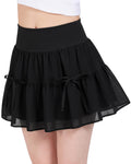 Stelle Girls Tiered Skirt with Built-in Shorts, Pockets & Bows