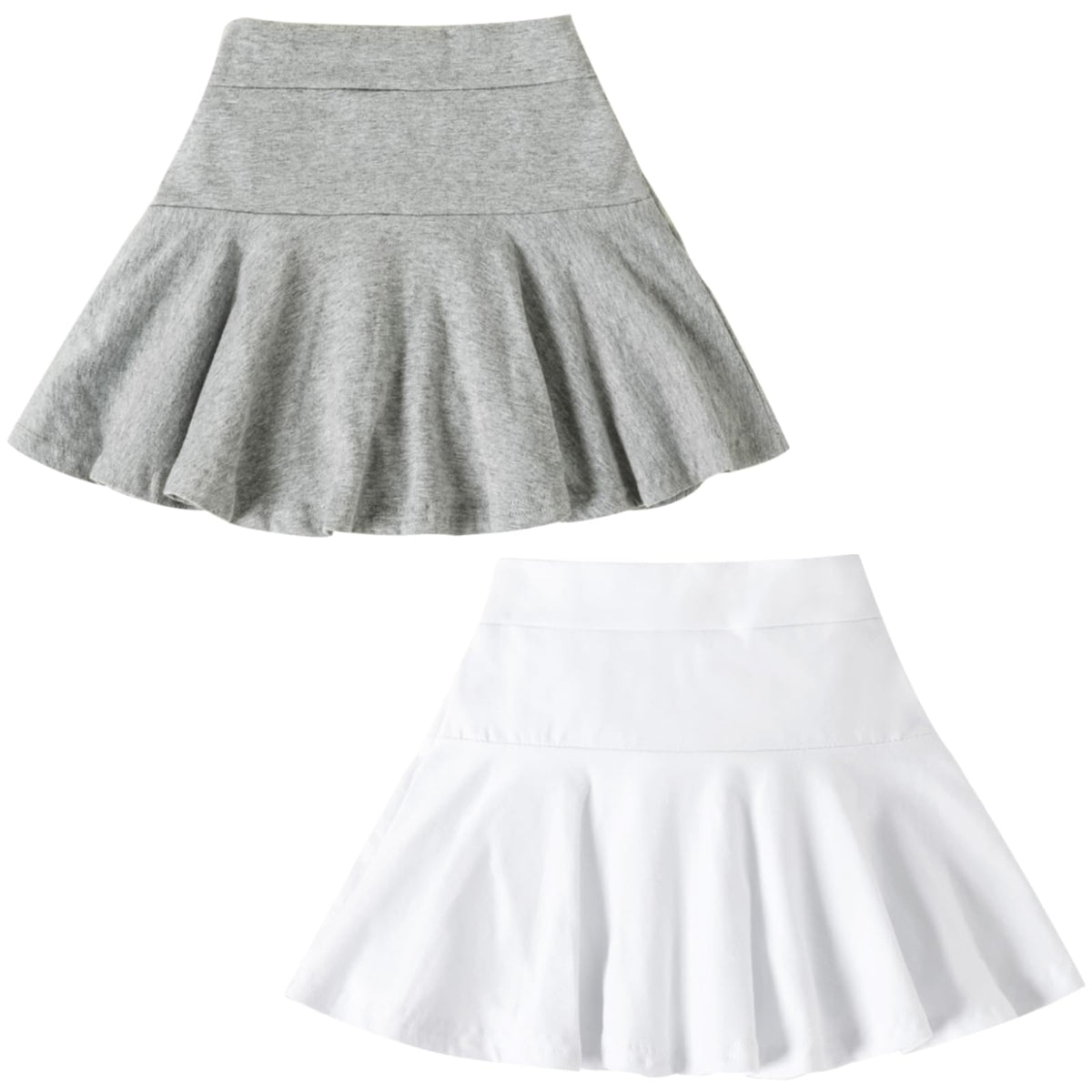 DREAM BUS 2 Pack Girl Pleated Skirts Built in Shorts Little Kid Tennis Skorts Toddler Girl Athletic Flowy Skorts Skirts
