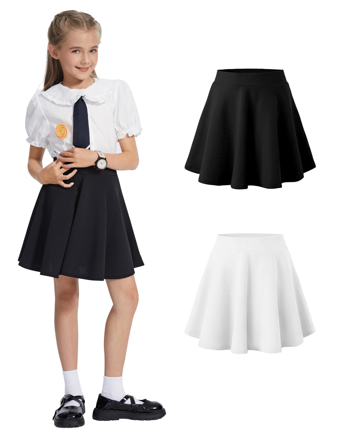 Skirt for Girls,Kids Uniform Pleated Skirts School Casual Girls Mini Flare Skater Skirts 5-14Y