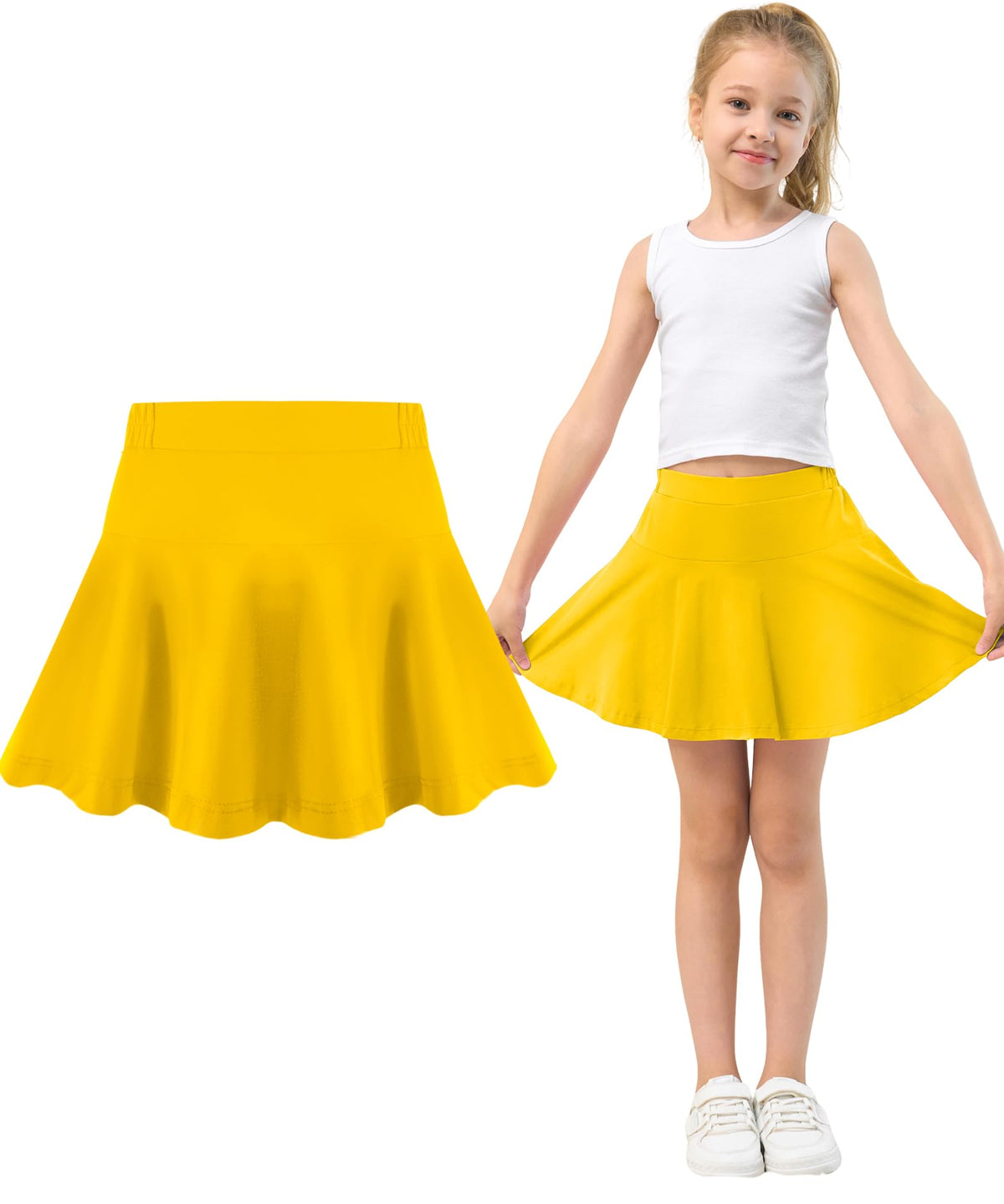 Toddler Skirt Little Girls Athletic Uniform Skorts Golf Outfit Cheer Tennis Skirts with Shorts