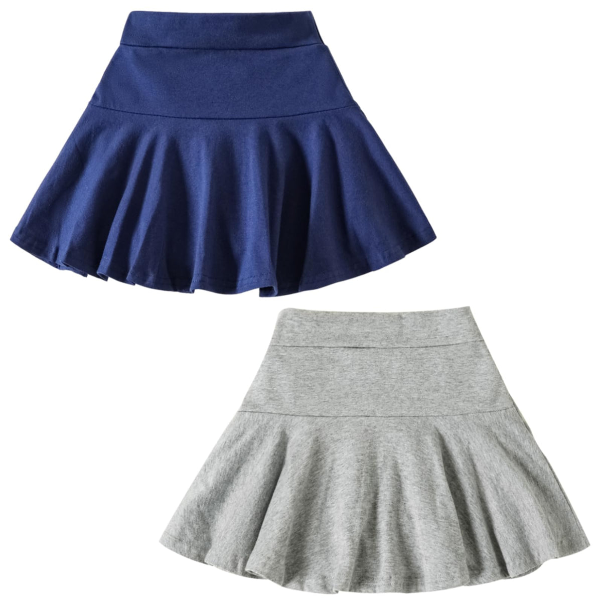 DREAM BUS 2 Pack Girl Pleated Skirts Built in Shorts Little Kid Tennis Skorts Toddler Girl Athletic Flowy Skorts Skirts
