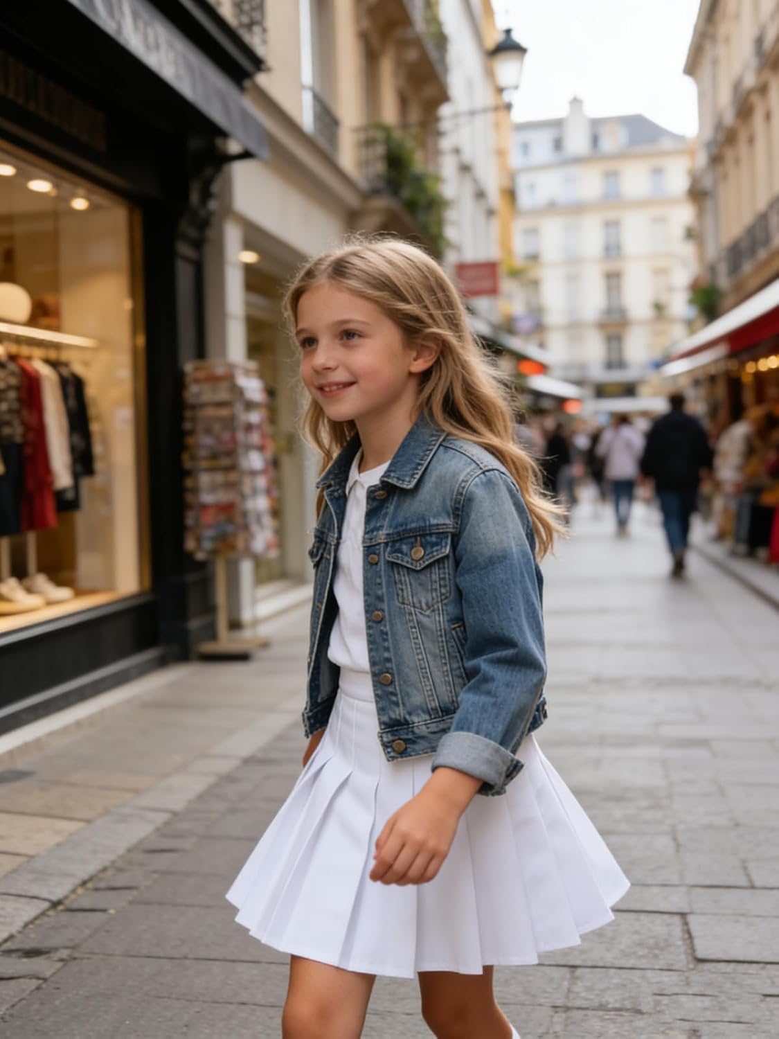 Girls' Pleated Skirts High-Waist A-line Skirt with Built-in Shorts 6-14Y