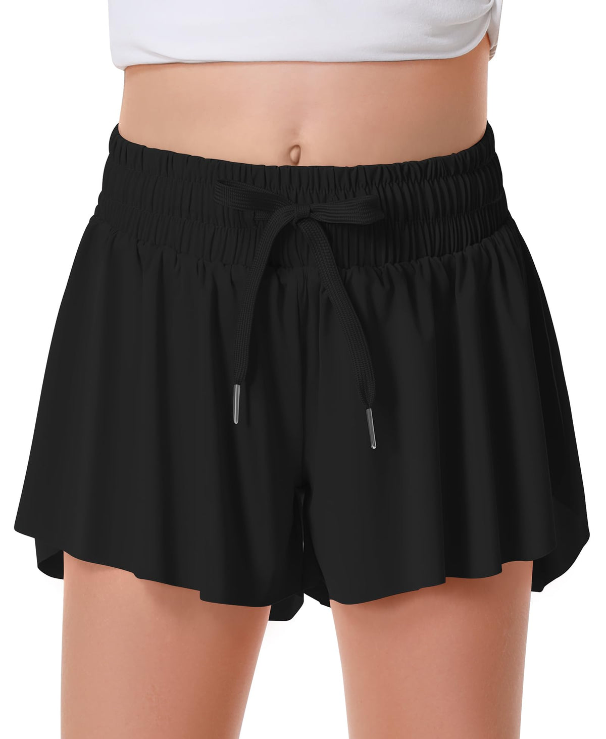 DOCUMO Girls Flowy Butterfly Shorts with Pockets 4-14Y