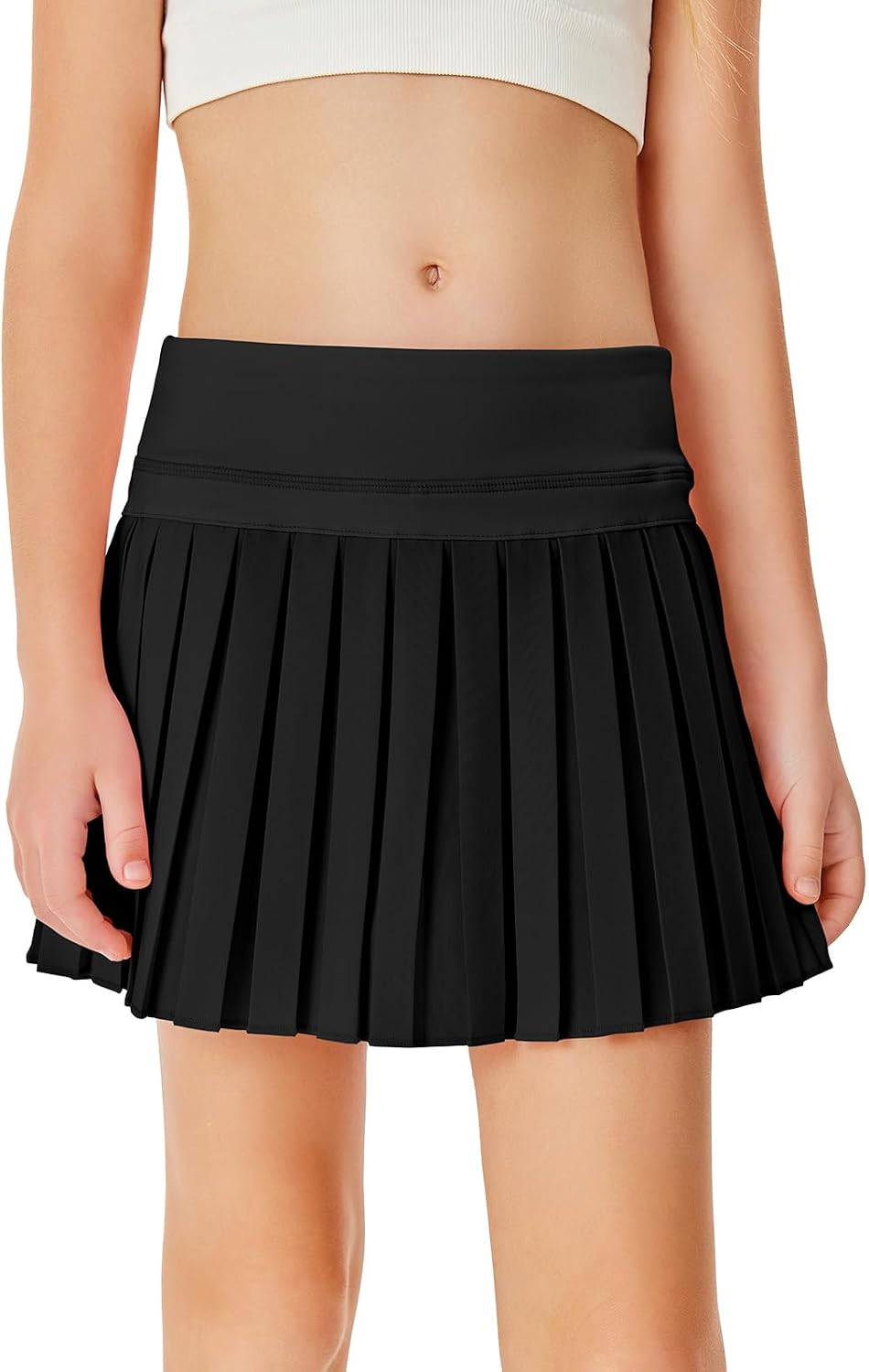 Haloumoning Girls Pleated Skirts with Shorts Athletic Tennis Skirt Skorts