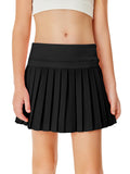 Haloumoning Girls Pleated Skirts with Shorts Athletic Tennis Skirt Skorts