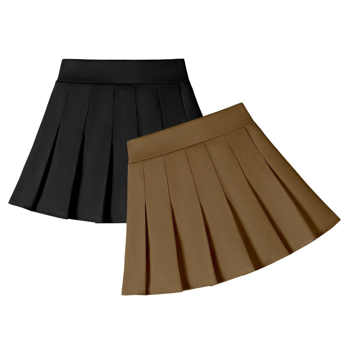 2 Pack Toddler Girls Pleated Tennis Skorts with Built-in Shorts