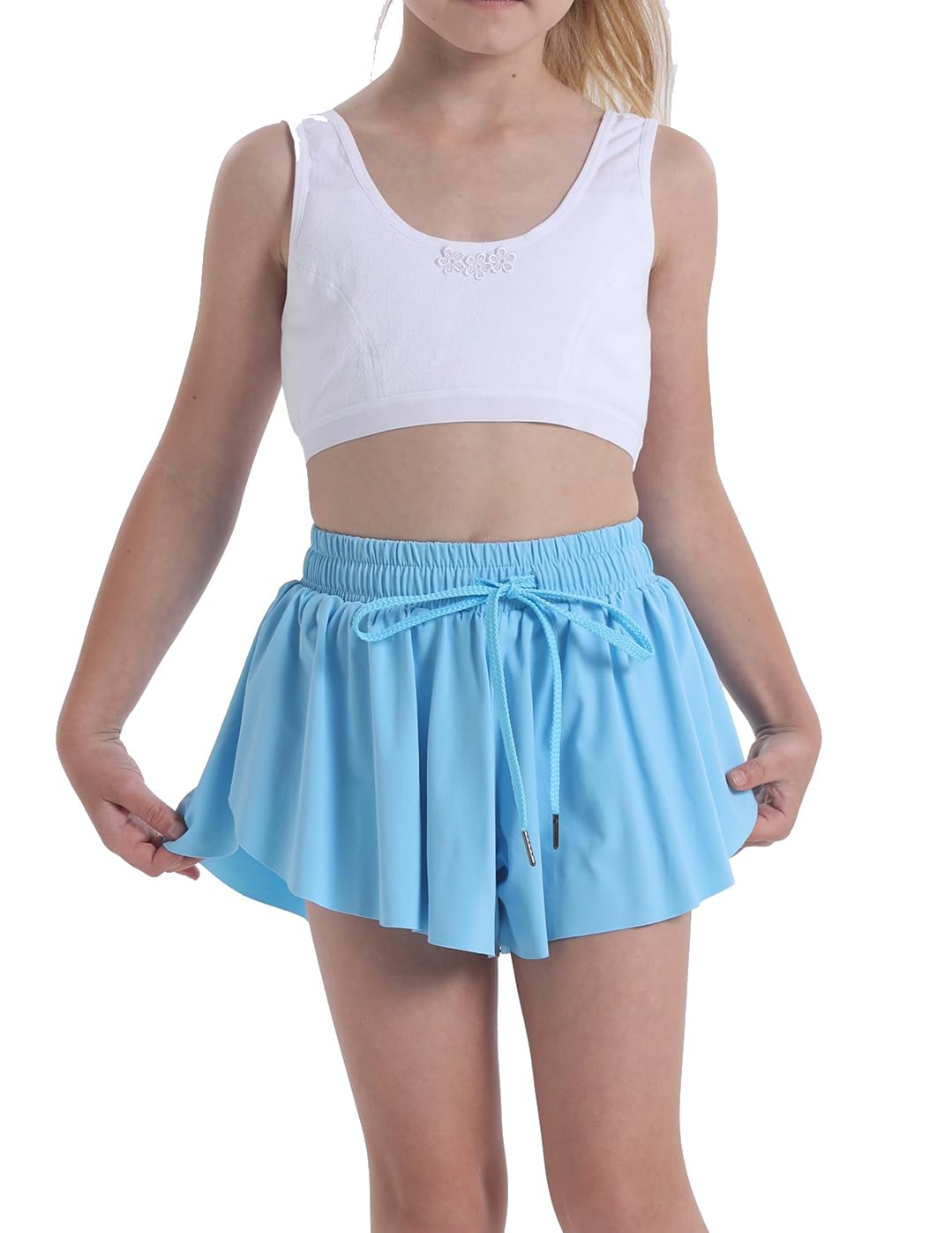 3 Pack Butterfly Flowy Shorts Skirts for Girls Tennis Cheer Stuff Athletic Preppy Running Sports Skirt for Teen Girls