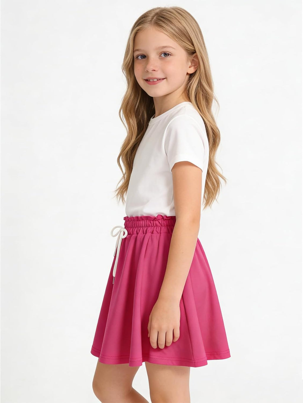 Girls 4 Pack Athletic Skirts Set Tennis Golf Skirts with Shorts Running Flowy Skorts 3-12Y