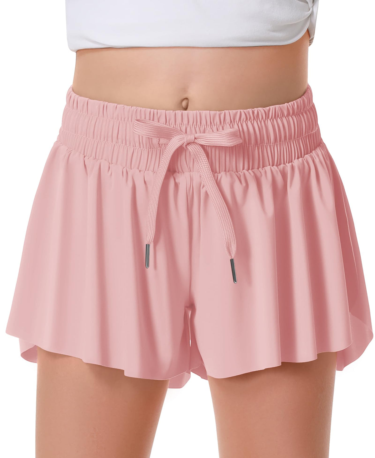 DOCUMO Girls Flowy Butterfly Shorts with Pockets 4-14Y