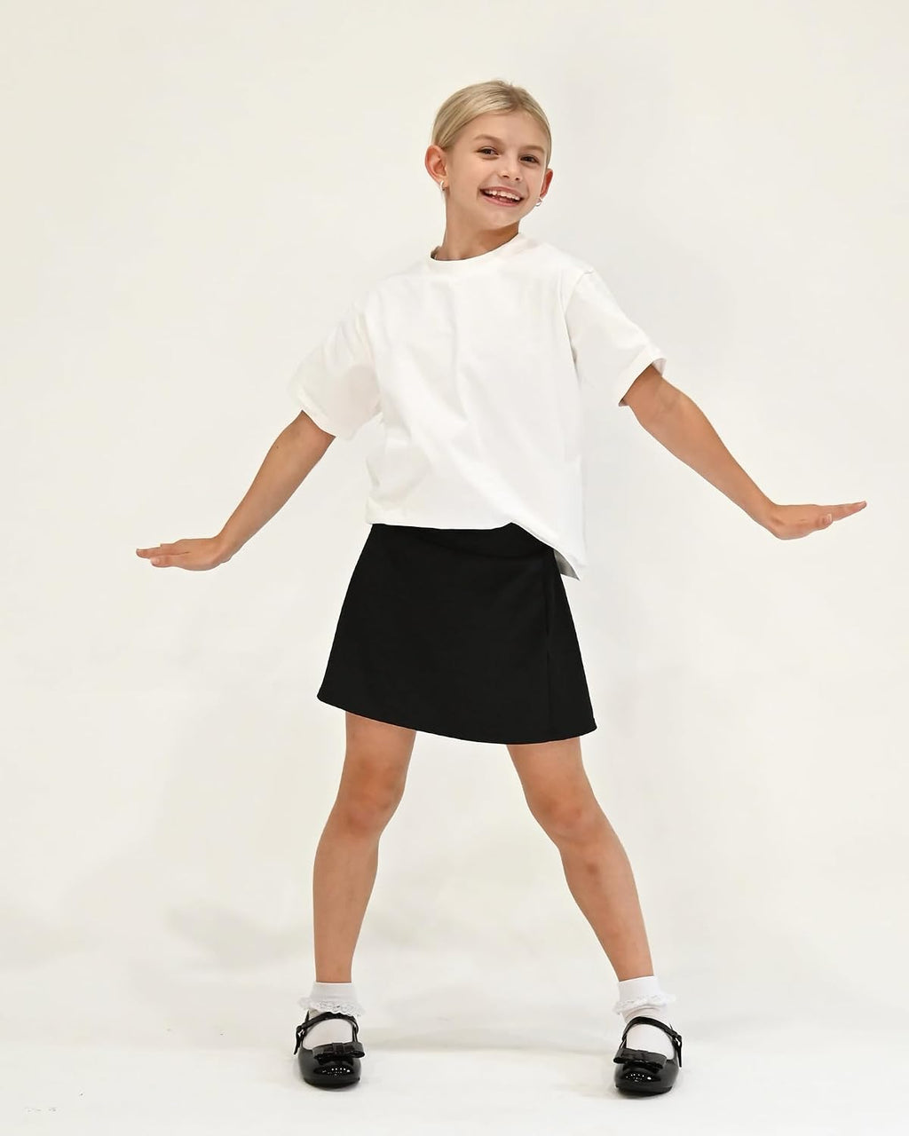 Stelle Girls A-Line Tennis Skort with Built-in Shorts for Sports Play