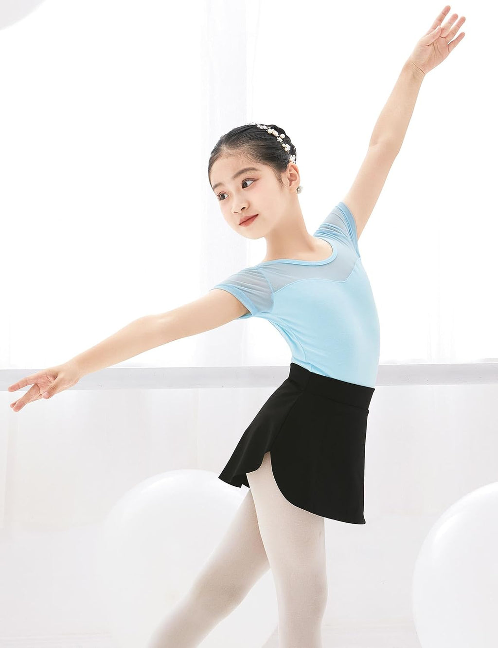 Girls Kids Pull on Ballet Skirts Elastic Short Mini Dance Skirt