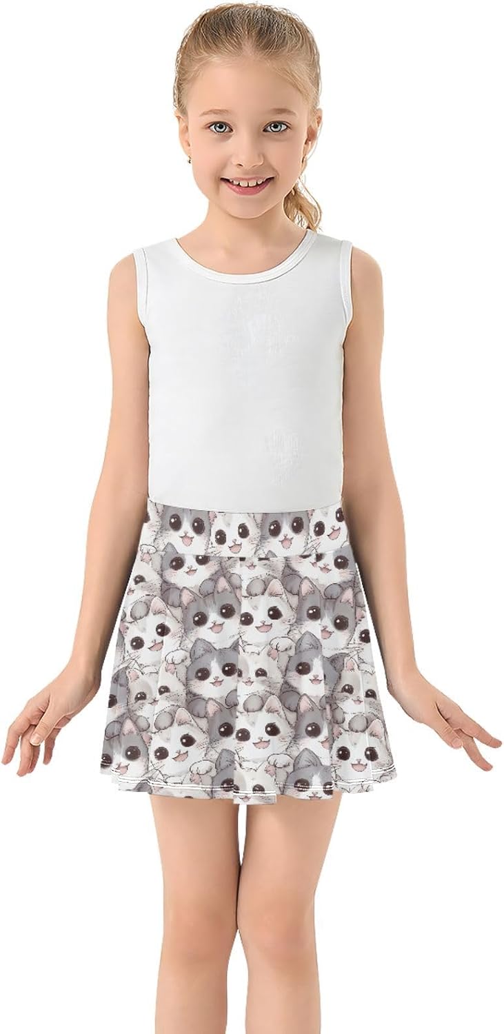 Girls Skirt Athletic Skort with Shorts, 3-12 Years
