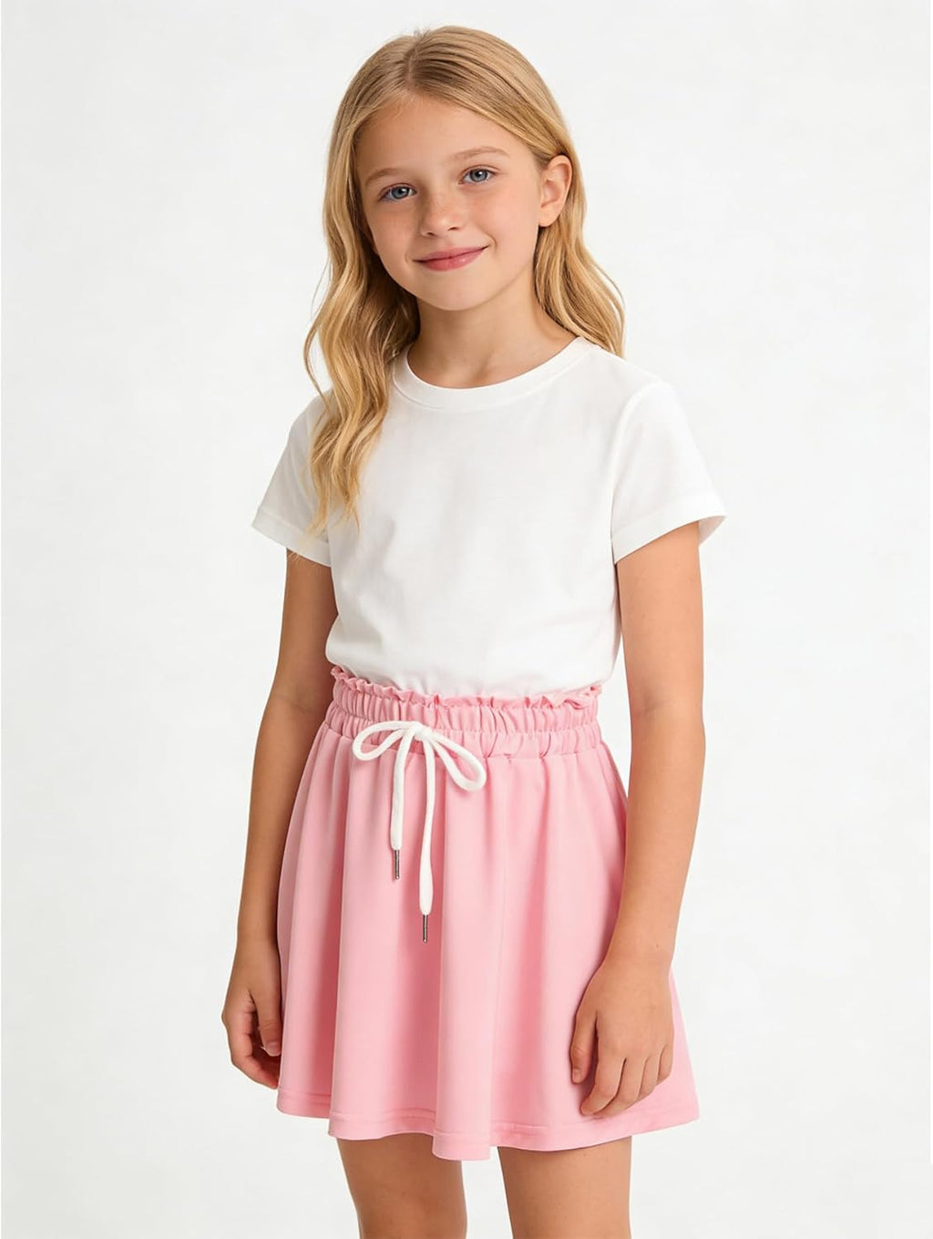 Girls 4 Pack Athletic Skirts Set Tennis Golf Skirts with Shorts Running Flowy Skorts 3-12Y