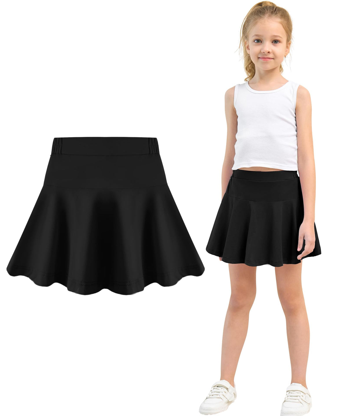 Toddler Skirt Little Girls Athletic Uniform Skorts Golf Outfit Cheer Tennis Skirts with Shorts