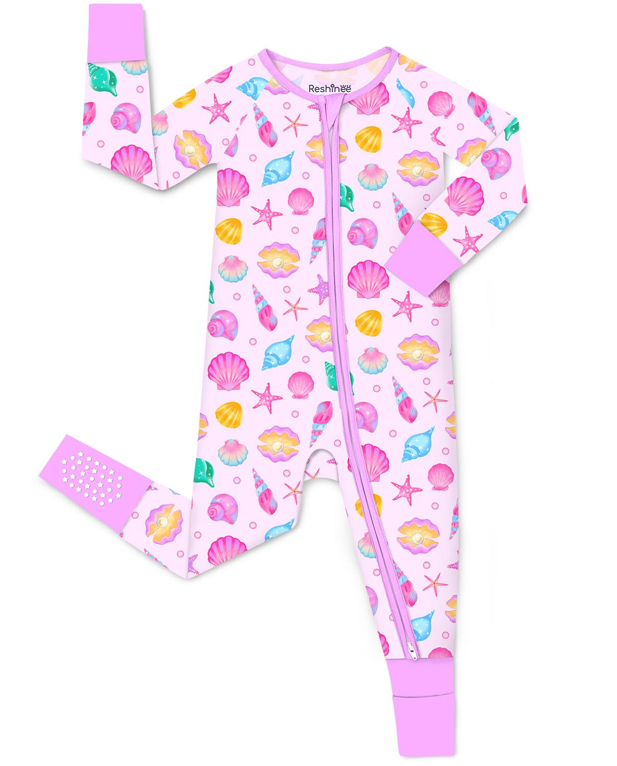 babee Reshinee Viscose derived from bamboo Baby Pajamas Convertible Footie Sleepers for Baby Girl 2-Way Zipper Onesies 0-24M