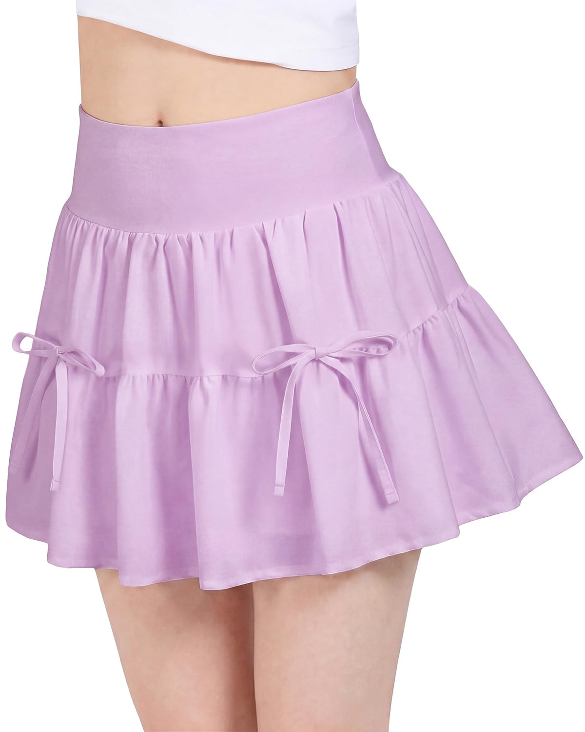 Stelle Girls Tiered Skirt with Built-in Shorts, Pockets & Bows