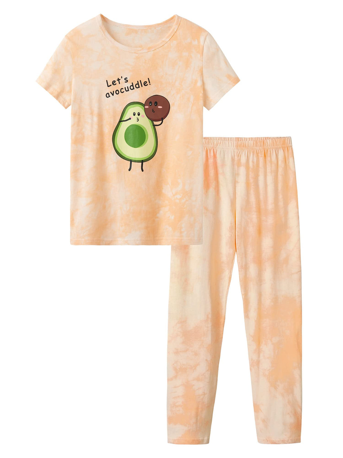 Tebbis Girls Tie Dye Short Sleeve Pajamas Cotton Loungewear Size 4T-18